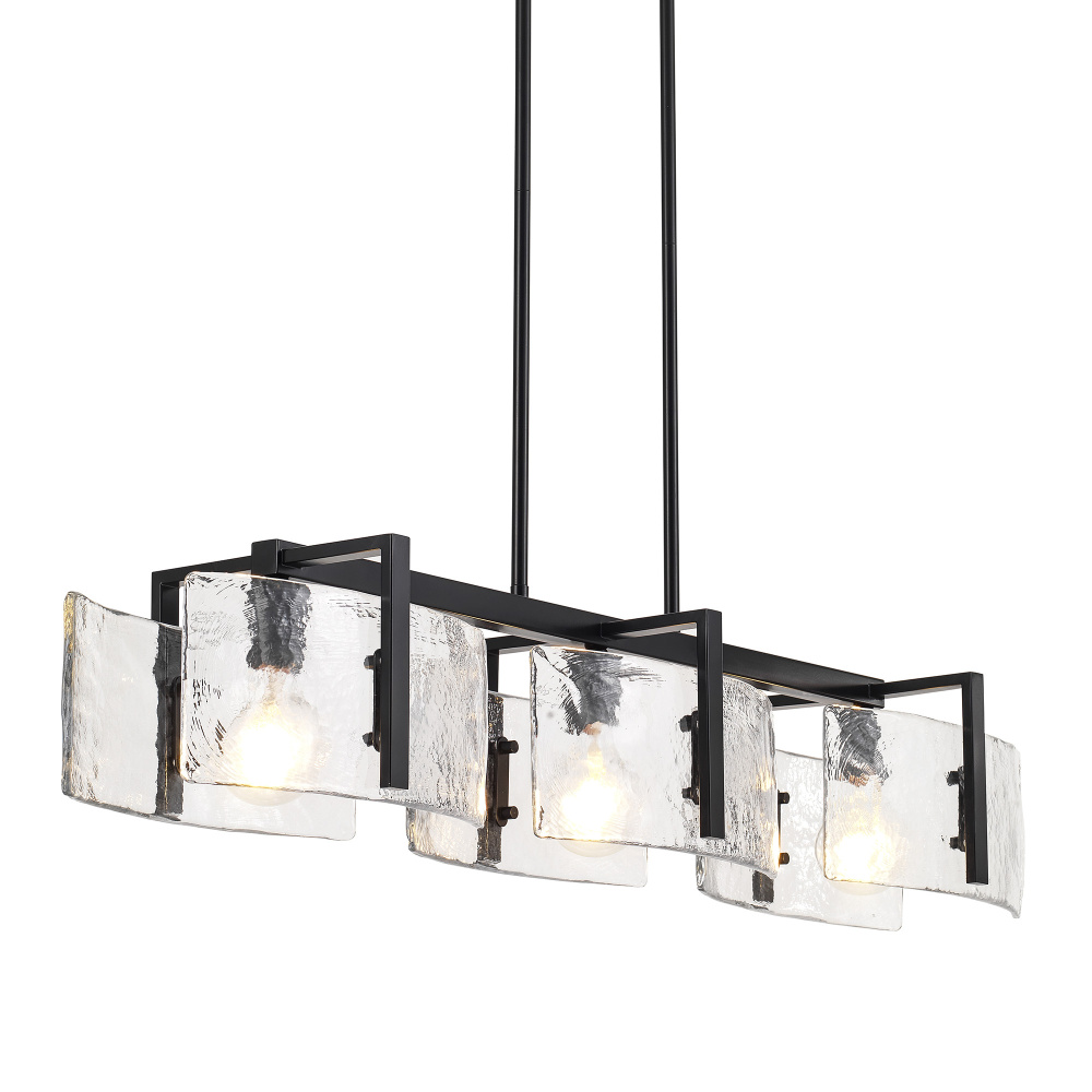 Golden Lighting Aenon 3-light Island Light in Matte Black